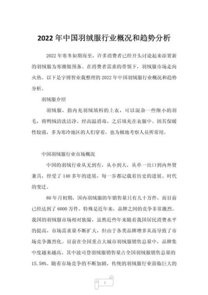 羽绒服前景怎么样_羽绒服行业未来五年趋势